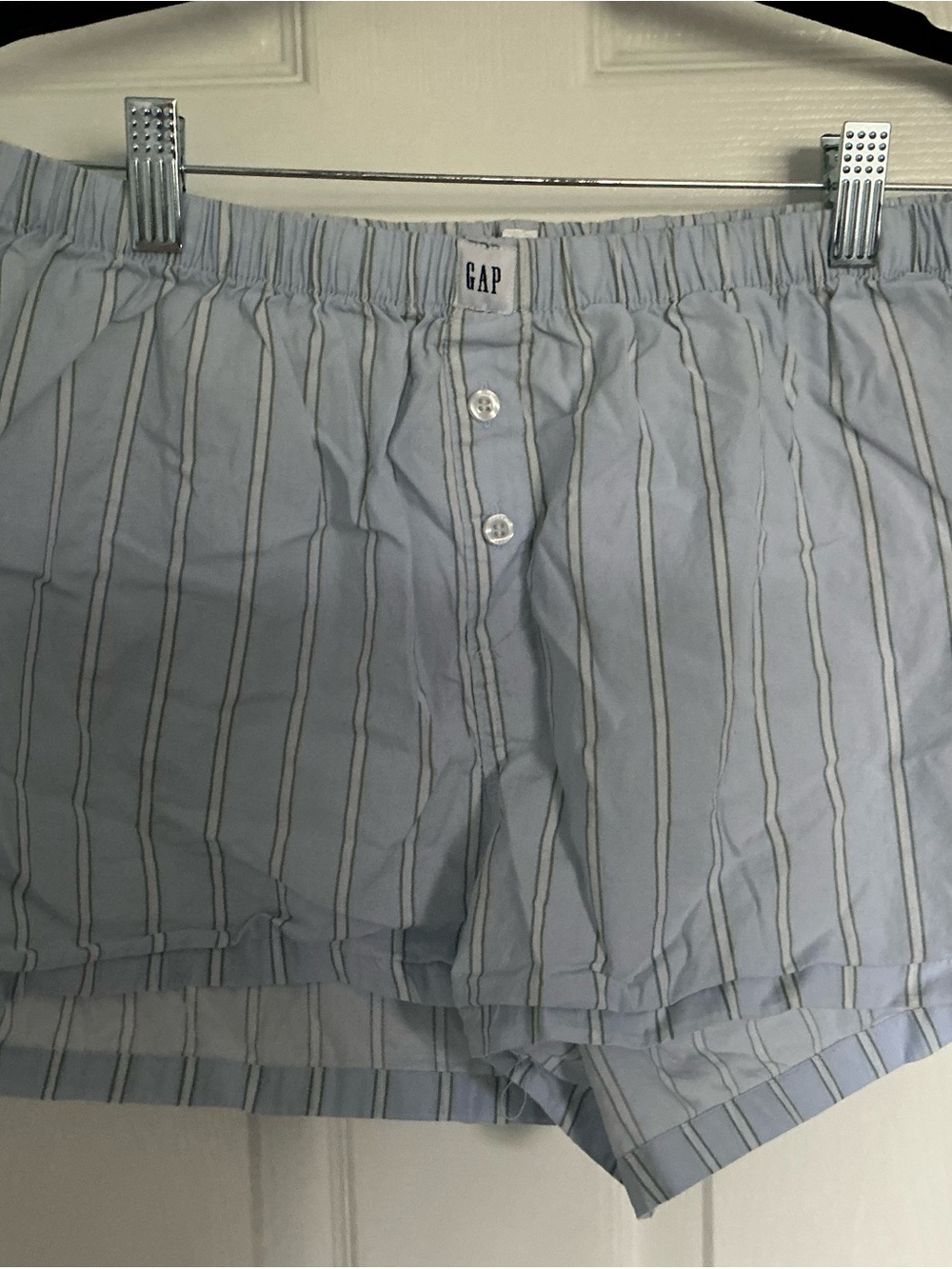 GAP Light Blue Striped Women’s Cotton Boxer Shorts